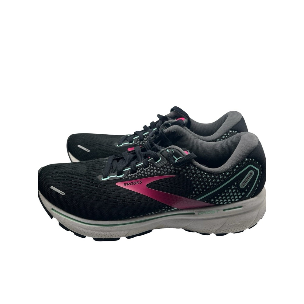 Brooks Ghost 14 Women's Running Shoes Black/Pink/Yucca, Size 9.5 - 712